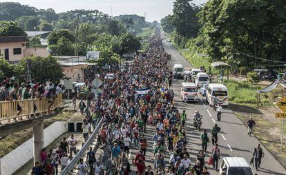 La caravana migrante en México, en octubre pasado.