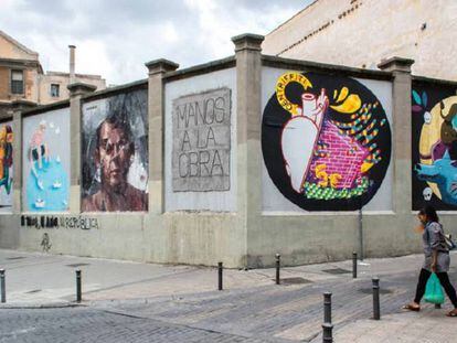 Grafitis en La Tabacalera, en una imagen de 2016. 