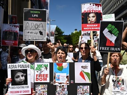 Protesta por los derechos de las mujeres iraníes en Sidney, el 5 de noviembre.