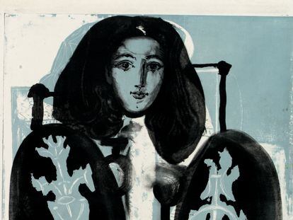'Mujer en sillón No 1' (1948), litografía de Pablo Picasso.