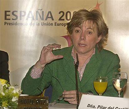 Del Castillo, durante un desayuno para presentar los temas de la presidencia española de la UE, en un hotel madrileño.