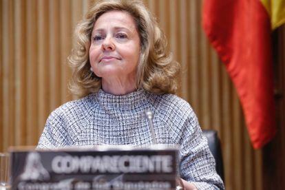 La fiscal general del Estado, Consuelo Madrigal, el lunes en el Congreso.
