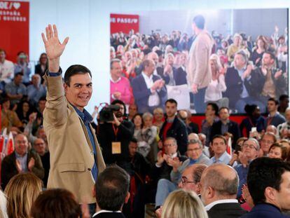 Pedro Sánchez, en un mitin del PSOE.
