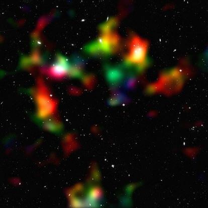 Distribución de la materia en el universo según la cartografía Cosmos, realizada con el Hubble.
