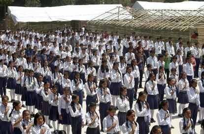 Ni&ntilde;os en la escuela de Adarsha Saula Yubak, en Katmand&uacute;.