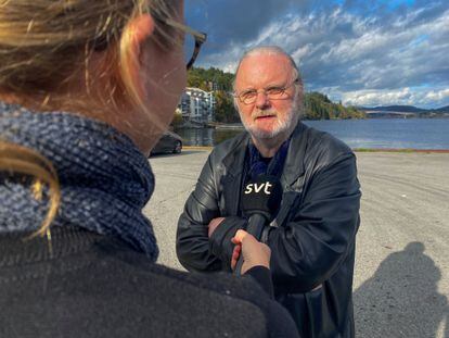 Jon Fosse es entrevistado en Frekhaug (Noruega), tras conocer la noticia del premio Nobel.