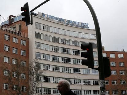 Edificio del hospital de la Fundación Jiménez Díaz, en Madrid.