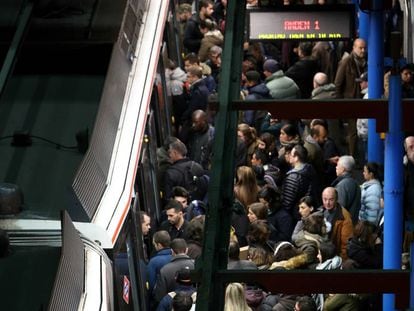 Estaci&oacute;n de Metro de Pr&iacute;ncipe P&iacute;o durante la huelga de maquinistas. 