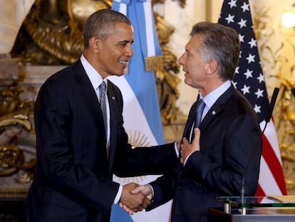 Barack Obama y Mauricio Macri en la Casa Rosada