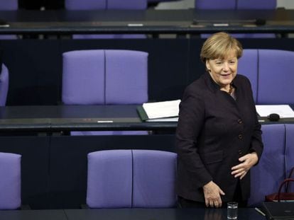 La cancellera Angela Merkel, en un debat al Bundestag aquest dimecres.