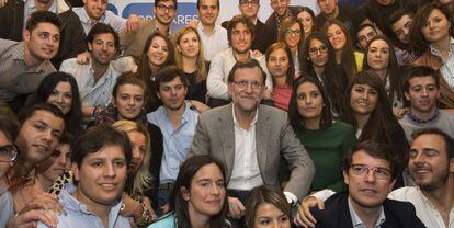 Mariano Rajoy, este domingo, en un acto de empleo joven en Salamanca.