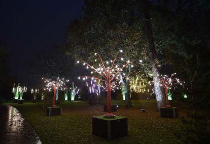 Detalle de la iluminación de Kew Gardens, en Londres.