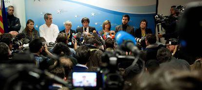Roda de premsa de Carles Puigdemont a Brussel·les.
