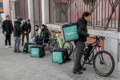 Repartidores de Deliveroo en Madrid