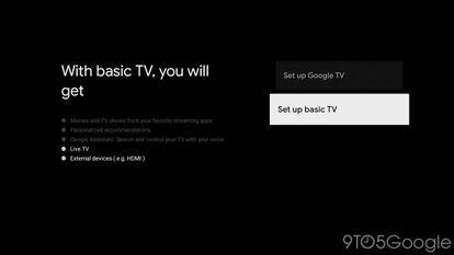 Nuevo modo básico en Google TV.