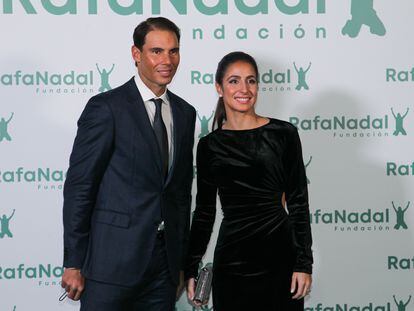 Rafa Nadal y Mery Perelló, en la cena por el 10º aniversario de la fundación del tenista, celebrada el 18 de noviembre en el Consulado italiano en Madrid.