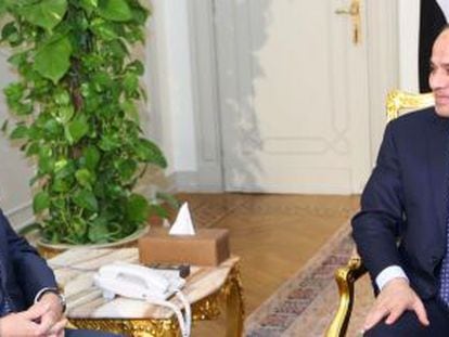 Jos&eacute; Manuel Garc&iacute;a-Margallo, en su reuni&oacute;n con el presidente egipcio Abdel Fattah al- Sisi. 