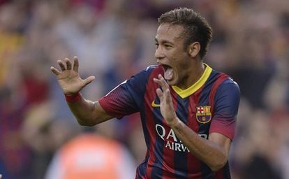 Neymar celebra el 1 a 0