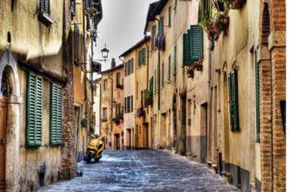 Una calle de Montepulciano, en la Toscna.