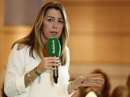 La presidenta de la Junta y candidata a la reelección, Susana Díaz, en Granada.
 
 