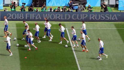 La selección rusa entrena en Moscú.