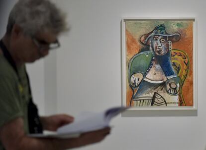 'Vell assegut', una de les obres pintada per Picasso al anys 70, quan ja havia complert els 90 anys.