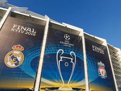 FOTO: El estadio de Kiev donde este sábado se juega la final de la Champions entre el Real Madrid y el Liverpool. / VÍDEO: Declaraciones de Ramos, Marcelo y Zidane, este viernes.