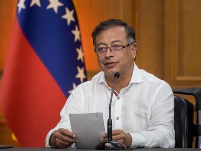 El presidente de Colombia, Gustavo Petro, esta semana durante su visita a Caracas.