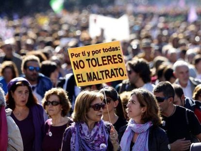 Manifestación contra la violencia machista, en Madrid, el pasado noviembre.