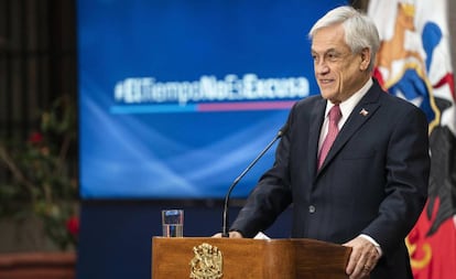 El presidente de Chile, Sebastián Piñera, en el acto de promulgación de la ley.