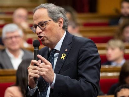 Quim Torra, este miércoles en el Parlament.
 