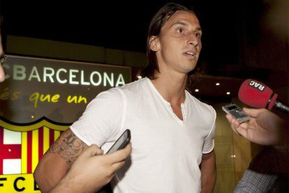 Zlatan Ibrahimovic, tras llegar a un acuerdo con el Milan.