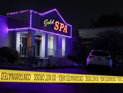 La sala de masajes Gold Spa, en Atlanta (EE UU), una de las tres localizaciones donde se produjeron los tiroteos mortales.