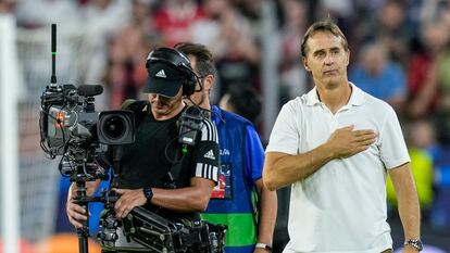 Lopetegui después del partido entre el Sevilla y el Dortmund.