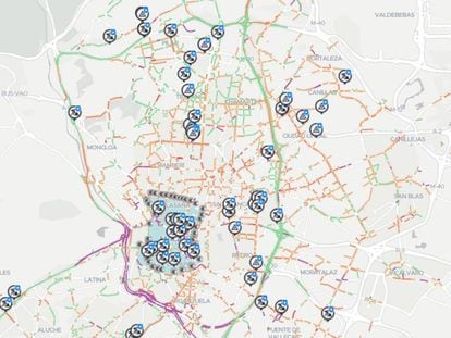 Un pantallazo de la web de información de tráfico municipal.