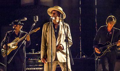 Bob Dylan durante su actuación en Barcelona, el pasado 4 de julio.