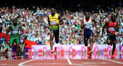 Bolt, en la prueba de 100m.