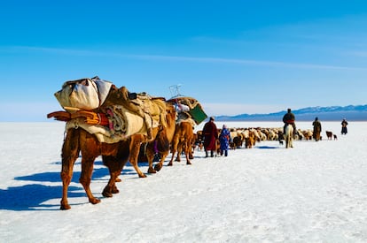 Nómadas en Mongolia.