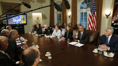 Reunión del Gabinete de Barack Obama que se ocupa del ébola.
