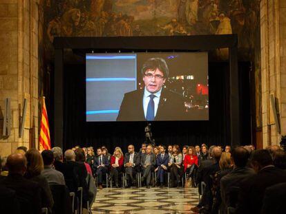 Puigdemont este martes en la presentación del Consell per la República. En vídeo, Torra presenta al Consejo de la República.