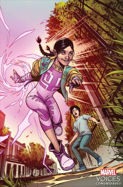 La primera aparición de Eva Quintero ocurre en el cómic 'Marvel's Voices: Comunidades'. La historia 'Tan extraño como tú' fue producida por el escritor Terry Blas, el dibujante Julius Ohta y el colorista Erick Arciniega.