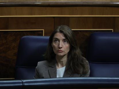 La ministra de Justicia, Pilar Llop, en el Congreso el 20 de abril.