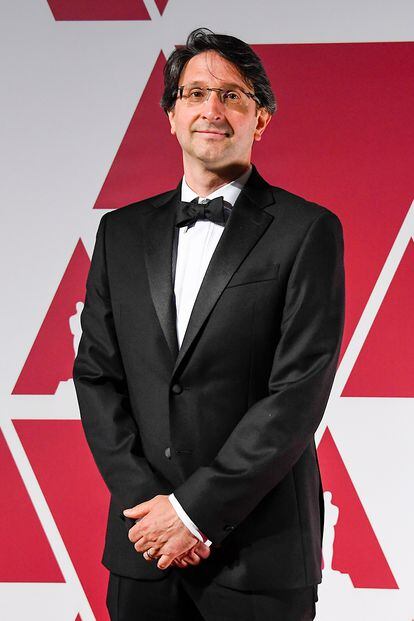 Santiago Colomo era uno de los españoles nominados en la edición de 2021. Aspirante al Oscar a mejores efectos visuales por la película El magnífico Iván, apostó por un esmoquin clásico.