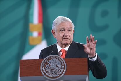 El presidente mexicano, Andrés Manuel López Obrador, en una conferencia de prensa este viernes.