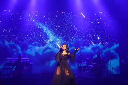 La cantante mexicana Gloria Trevi, en un concierto en el Teatro Real de Madrid el 28 de julio de 2023.