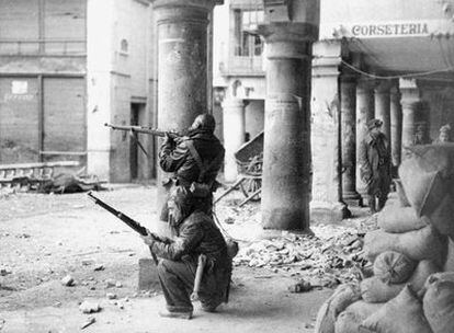 Fuerzas del Ejército republicano, en Teruel, durante la Guerra Civil.