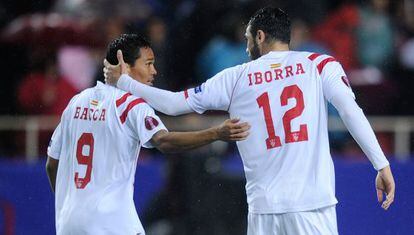 Bacca e Iborra celebran un gol ante el Villarreal