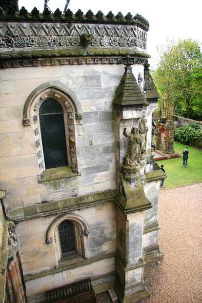 Exterior de la capilla Roslyn, en Escocia.