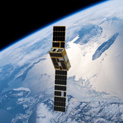 Prototype of the nanosatellite that Open Cosmos will launch in October to monitor the Andalusian countryside. OPEN COSMOS