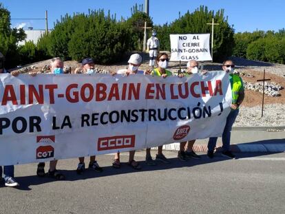 Protesta de los trabajadores de Saint-Gobain en Tarragona.